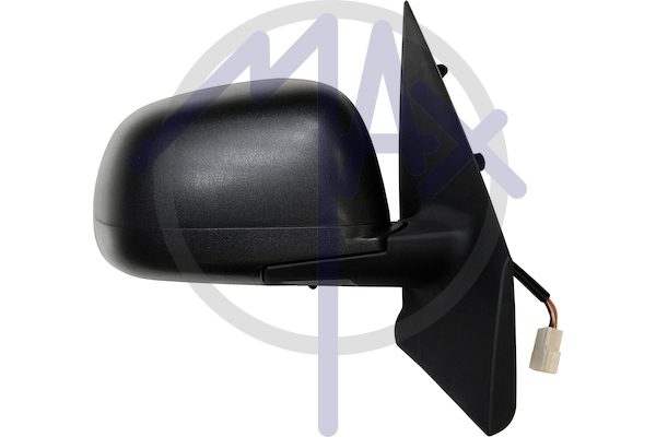 Specchietto retrovisore esterno destro, elettrico, calotta nera, con sensore temperatura, vetro convesso cromato riscaldato, 7 pin