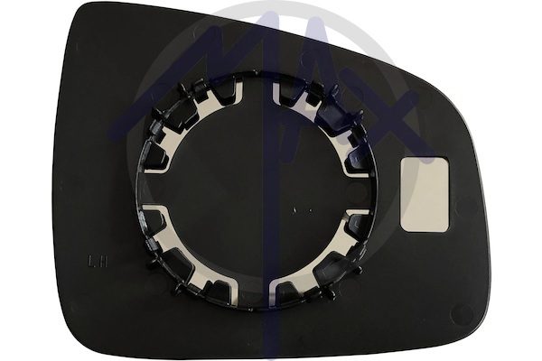 Rear-view mirror glass, left, convex chrome