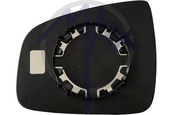 Rear-view mirror glass, right, convex chrome