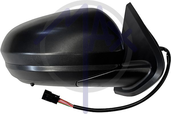 Specchietto retrovisore esterno destro, elettrico, calotta nera, con sensore temperatura, vetro convesso cromato riscaldato, 7 pin