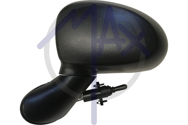 Exterior rear-view mirror, left, cable adjustment, black cover, convex chrome glass