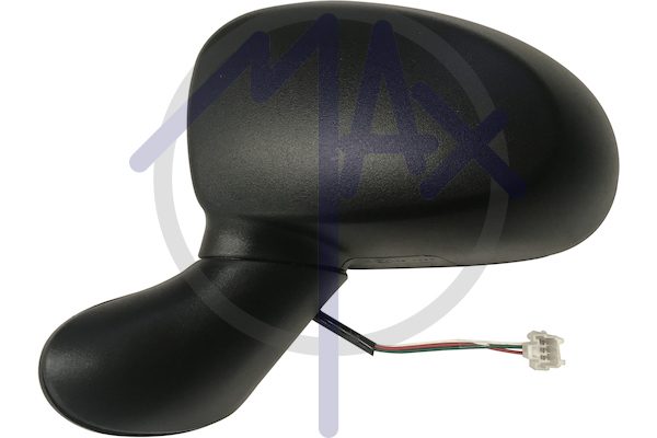 Specchietto retrovisore esterno sinistro, elettrico, calotta nera, vetro convesso cromato, 3 pin