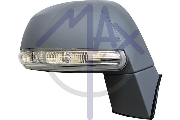 Specchietto retrovisore esterno destro, elettrico, calotta da verniciare, con freccia, ripiegabile elettricamente, vetro convesso cromato riscaldato, 8 pin