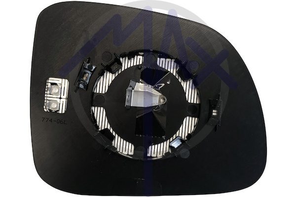 Left rear-view mirror glass, convex chrome, heated