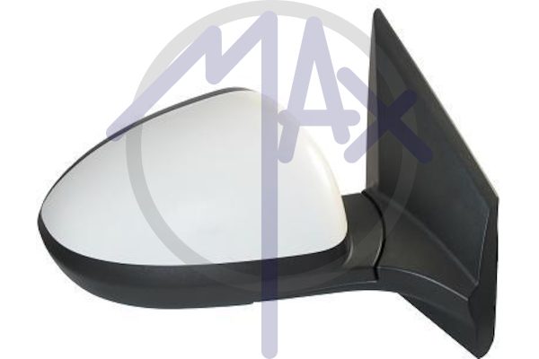 Specchietto retrovisore esterno destro, elettrico, calotta da verniciare, vetro convesso cromato riscaldato, 5 pin