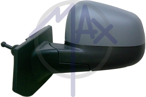 Exterior rear-view mirror, left, cable adjustment, cover for painting, convex chrome glass