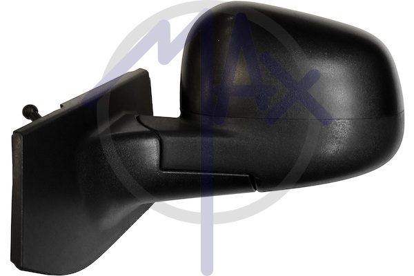 Exterior rear-view mirror, left, cable adjustment, black cover, convex chrome glass