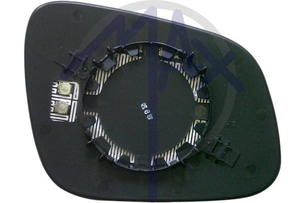 Left rear-view mirror glass, convex chrome, heated