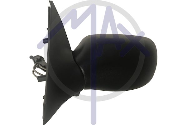 Exterior rear-view mirror, left, cable adjustment, black cover, convex chrome glass