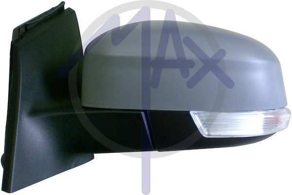 Exterior rear-view mirror left, electric, cap to be painted, with indicator, aspherical chrome heated glass, 6 pin