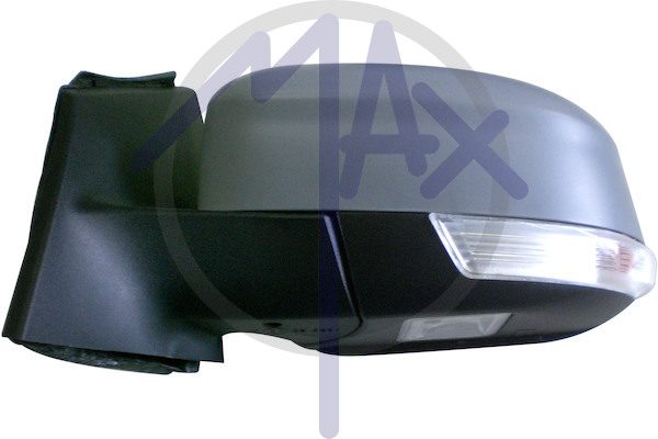 Specchietto retrovisore esterno sinistro, elettrico, calotta da verniciare, con freccia, con luce di cortesia, ripiegabile elettricamente, vetro asferico cromato riscaldato, 8 pin
