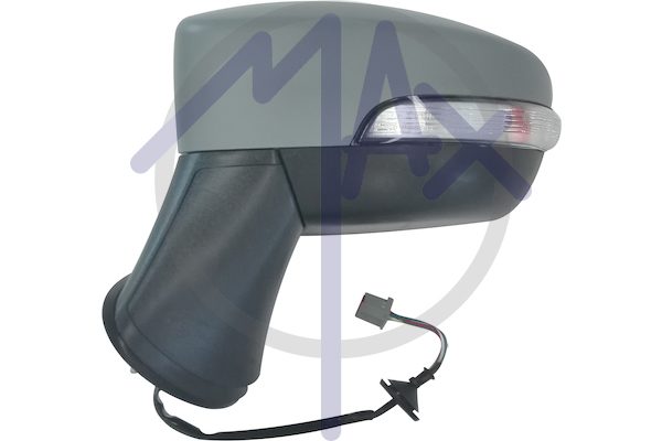 Specchietto retrovisore esterno sinistro, elettrico, calotta da verniciare, con freccia, vetro asferico cromato, 5 pin