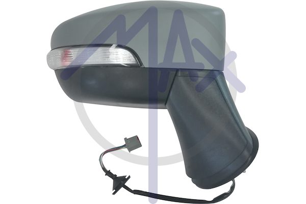 Specchietto retrovisore esterno destro, elettrico, calotta da verniciare, con freccia, vetro asferico cromato, 5 pin