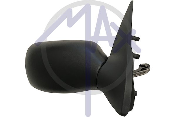 Exterior rear-view mirror right, cable adjustment, black cap, convex silver glass