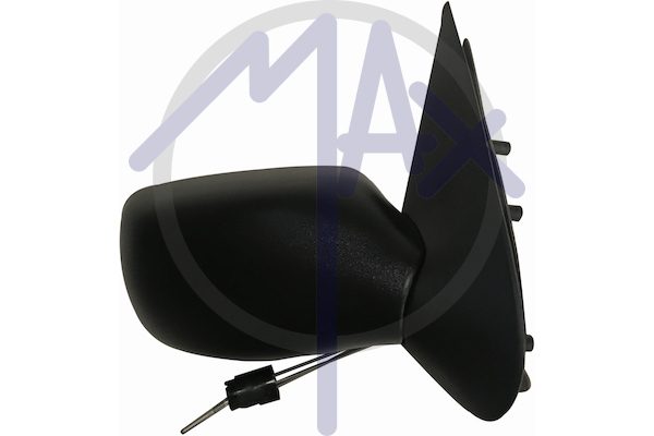 Exterior rear-view mirror right, cable adjustment, black cap, convex silver glass