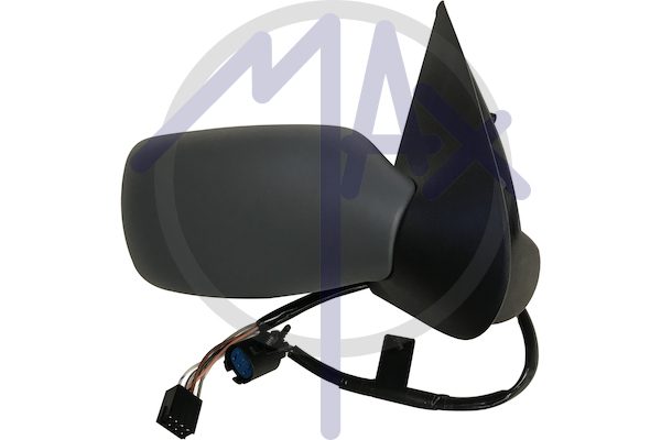 Specchietto retrovisore esterno destro, elettrico, calotta da verniciare, vetro convesso argentato riscaldato