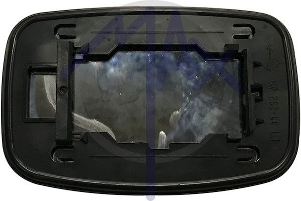 Rear-view mirror glass, left, convex chrome