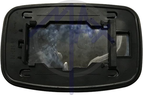 Rear-view mirror glass, right, convex chrome