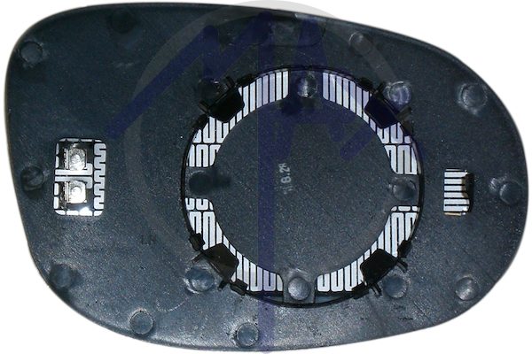Left rear-view mirror glass, convex chrome, heated