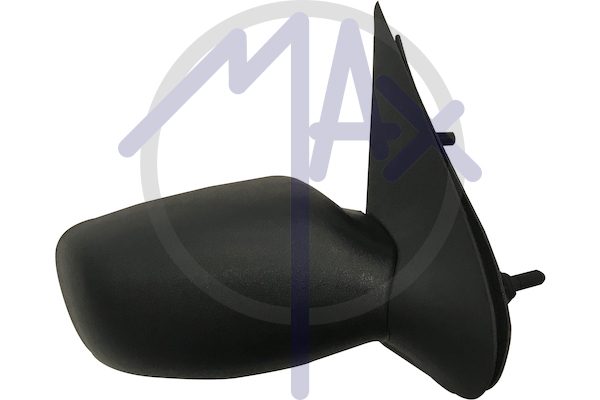 Exterior rear-view mirror right, cable adjustment, black cap, convex silver glass