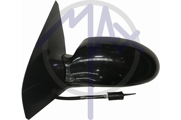 Exterior rear-view mirror, left, cable adjustment, black cover, convex chrome glass