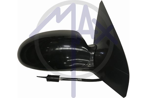 Right outer rear-view mirror, cable adjustment, black cover, convex chrome glass