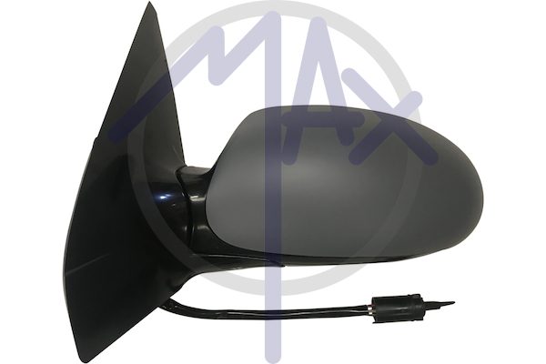 Exterior rear-view mirror, left, cable adjustment, cover for painting, convex chrome glass