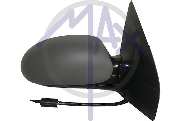 Exterior rear-view mirror, right, cable adjustment, cover for painting, convex chrome glass