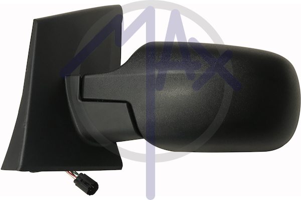 Specchietto retrovisore esterno sinistro, elettrico, calotta nera, vetro convesso argentato riscaldato