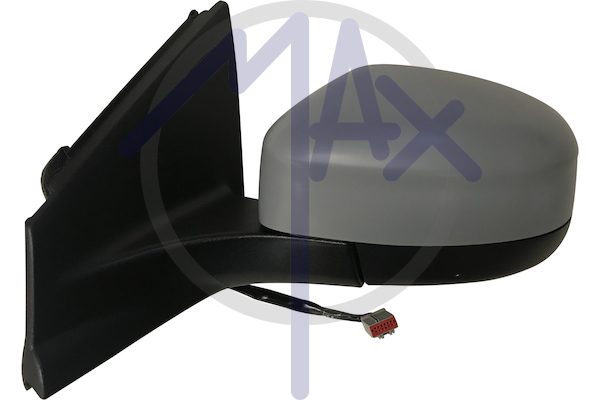 Specchietto retrovisore esterno sinistro, elettrico, calotta da verniciare, con luce di cortesia, ripiegabile elettricamente, vetro asferico cromato riscaldato, 7 pin