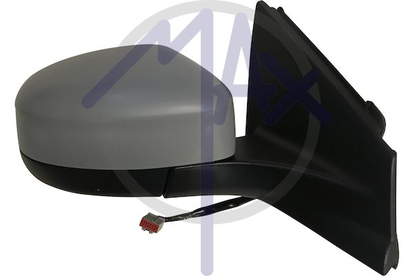 Specchietto retrovisore esterno destro, elettrico, calotta da verniciare, con luce di cortesia, ripiegabile elettricamente, vetro convesso cromato riscaldato, 7 pin