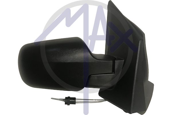 Exterior rear-view mirror right, cable adjustment, black cap, convex silver glass