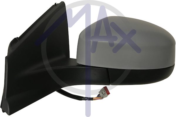 Specchietto retrovisore esterno sinistro, elettrico, calotta da verniciare, con luce di cortesia, ripiegabile elettricamente, con memoria, vetro asferico cromato riscaldato, 11 pin