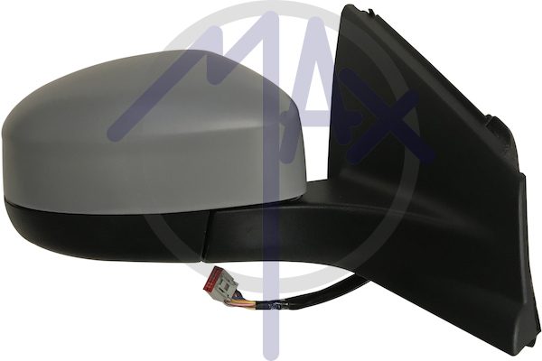 Specchietto retrovisore esterno destro, elettrico, calotta da verniciare, con luce di cortesia, ripiegabile elettricamente, con memoria, vetro convesso cromato riscaldato, 11 pin