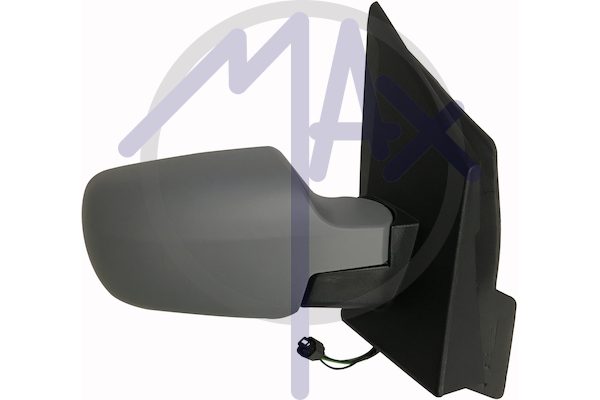 Specchietto retrovisore esterno destro, elettrico, calotta da verniciare, vetro convesso argentato riscaldato