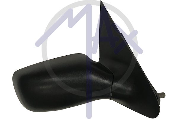 Exterior rear-view mirror right, electric, black cap, convex chrome heated glass