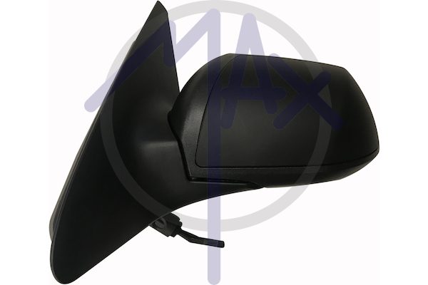 Exterior rear-view mirror left, cable adjustment, black cap, aspherical chrome glass