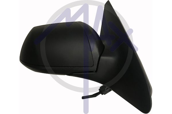 Right outer rear-view mirror, cable adjustment, black cover, convex chrome glass