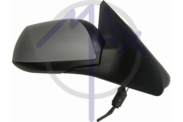Exterior rear-view mirror, right, cable adjustment, cover for painting, convex chrome glass