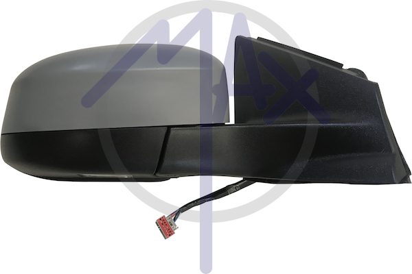 Specchietto retrovisore esterno destro, elettrico, calotta da verniciare, con luce di cortesia, vetro convesso cromato riscaldato, 6 pin