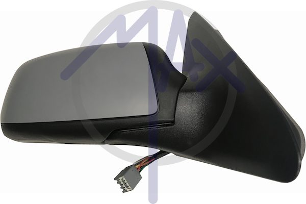 Specchietto retrovisore esterno destro, elettrico, calotta da verniciare, con luce di cortesia, ripiegabile elettricamente, vetro convesso cromato riscaldato