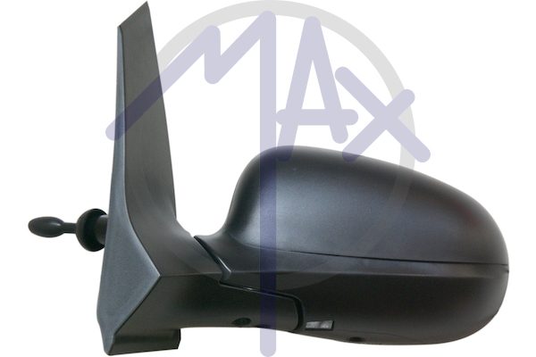 Exterior rear-view mirror, left, cable adjustment, black cover, convex chrome glass