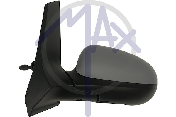 Exterior rear-view mirror, left, cable adjustment, cover for painting, convex chrome glass