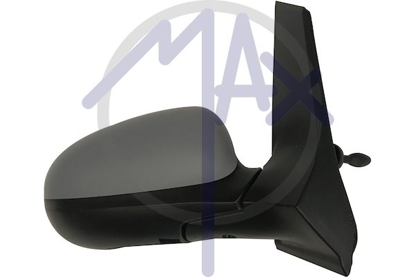 Exterior rear-view mirror, right, cable adjustment, cover for painting, convex chrome glass