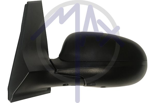 Exterior rear-view mirror left, electric, black cap, convex chrome heated glass