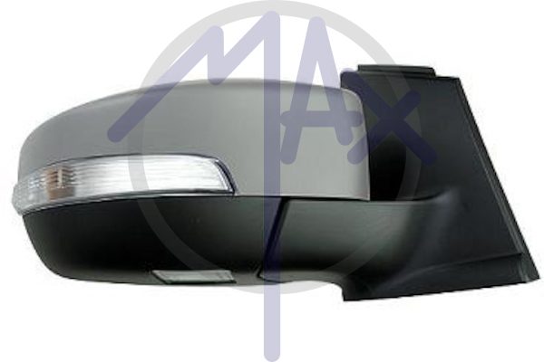 Specchietto retrovisore esterno destro, elettrico, calotta da verniciare, con freccia, con luce di cortesia, ripiegabile elettricamente, vetro asferico cromato riscaldato, 8 pin