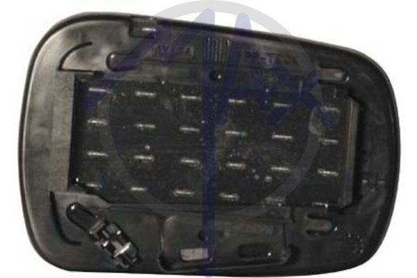 Left rear-view mirror glass, convex chrome, heated