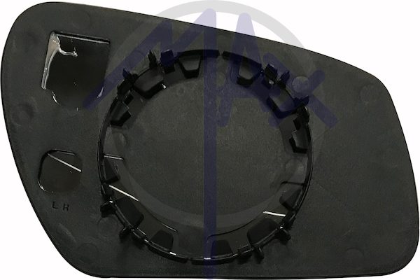 Rear-view mirror glass, left, convex chrome