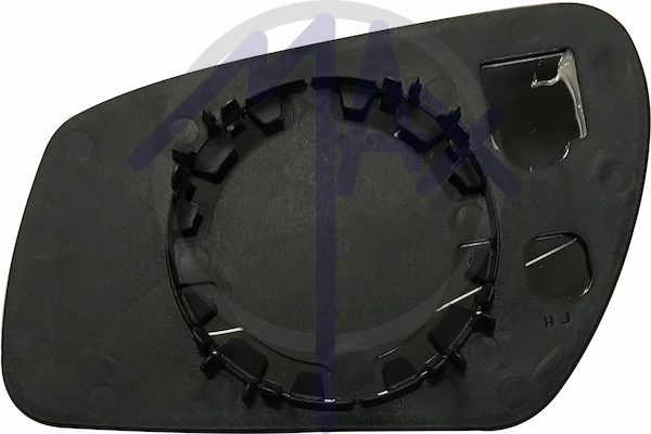 Rear-view mirror glass, right, convex chrome
