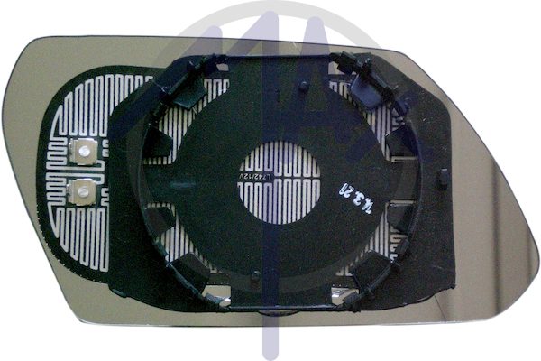 Left rear-view mirror glass, aspherical chrome, heated